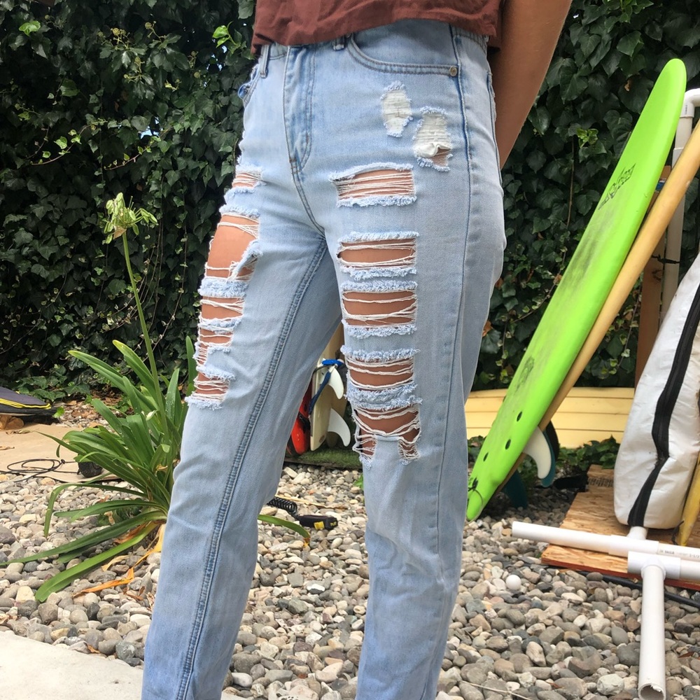 Distressed Mom Jeans